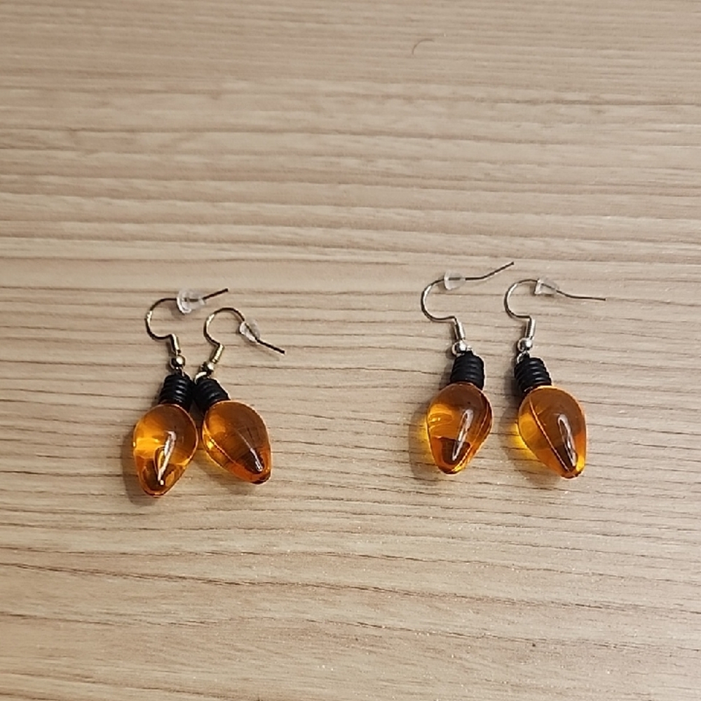 Amber christmas bulb Earrings